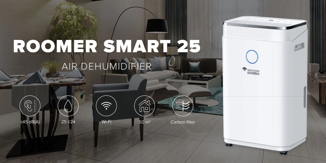 Kompakts gaisa susinātājs MyCond Roomer Smart 25 lielām telpām.