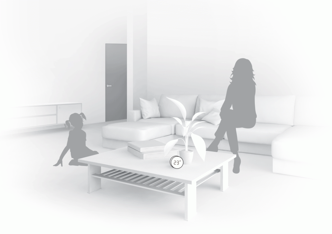 MyCond Zigbee temperatūras un mitruma sensora ilustrācija.