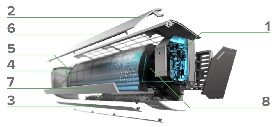 MyCond MHW sērijas sienas ventilatora spirāles sistēmas diagramma.