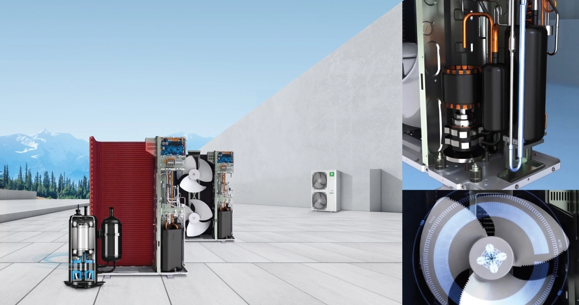 MyCond MRF S kompresora ventilatora struktūras invertora tehnoloģija