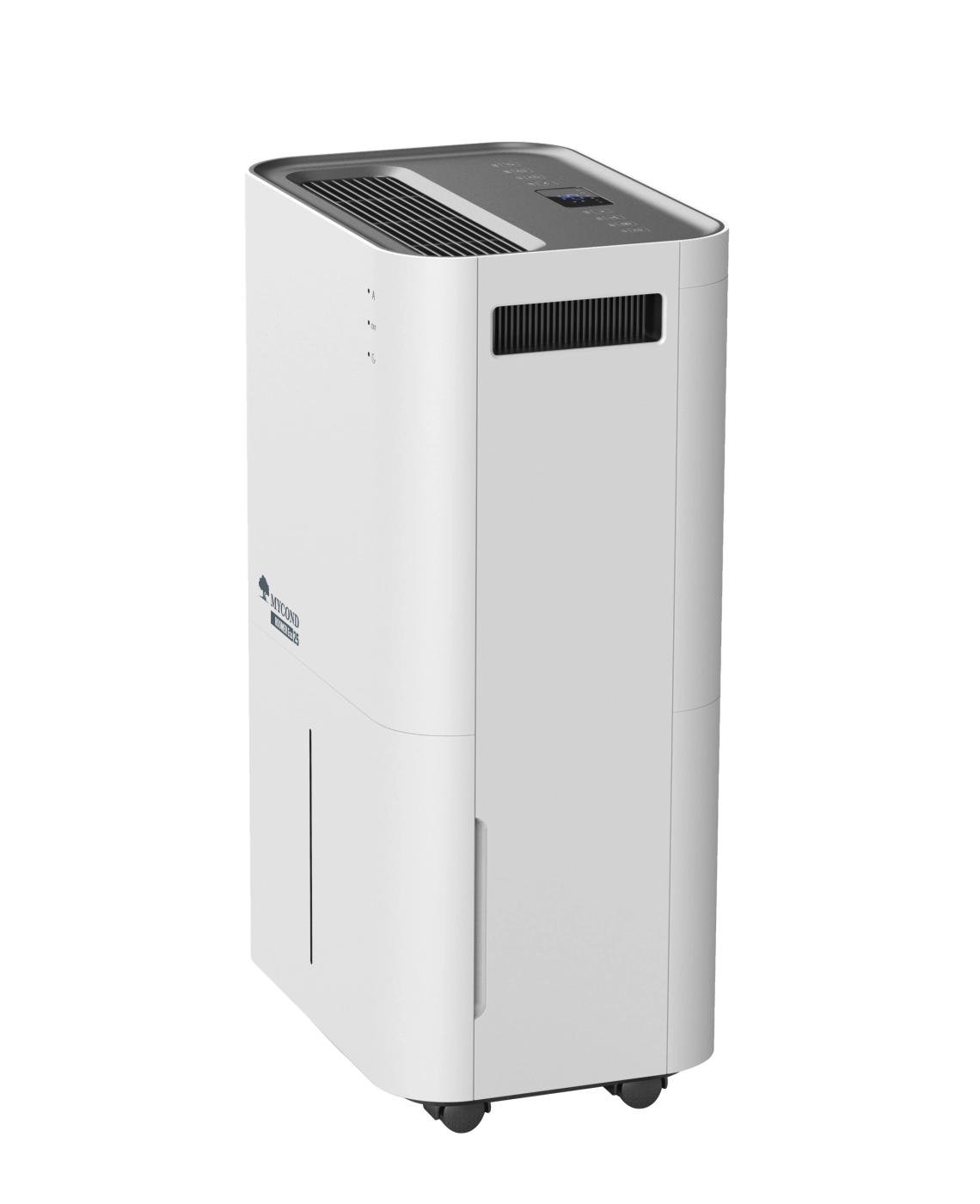 MyCond Roomer Eco 25 Kompakts telpas gaisa susinātājs ar modernu vadības paneli.