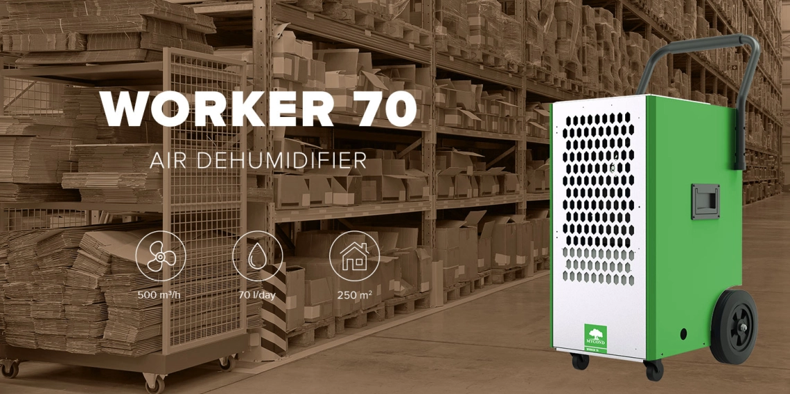MyCond Worker noliktavai 70 l/dienā, 500 m³/h, platība līdz 250 m²