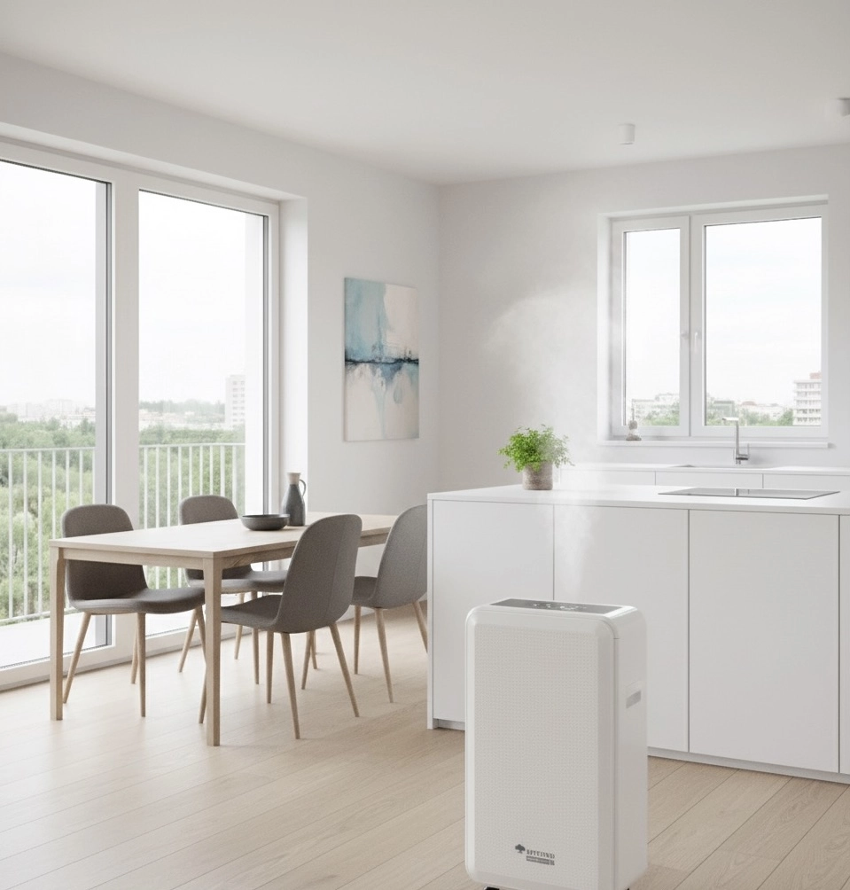 Gaisa mitrinātājs kluss režīms enerģijas taupība darbības pie zemām temperatūrām Mycond Roomer Smart 12