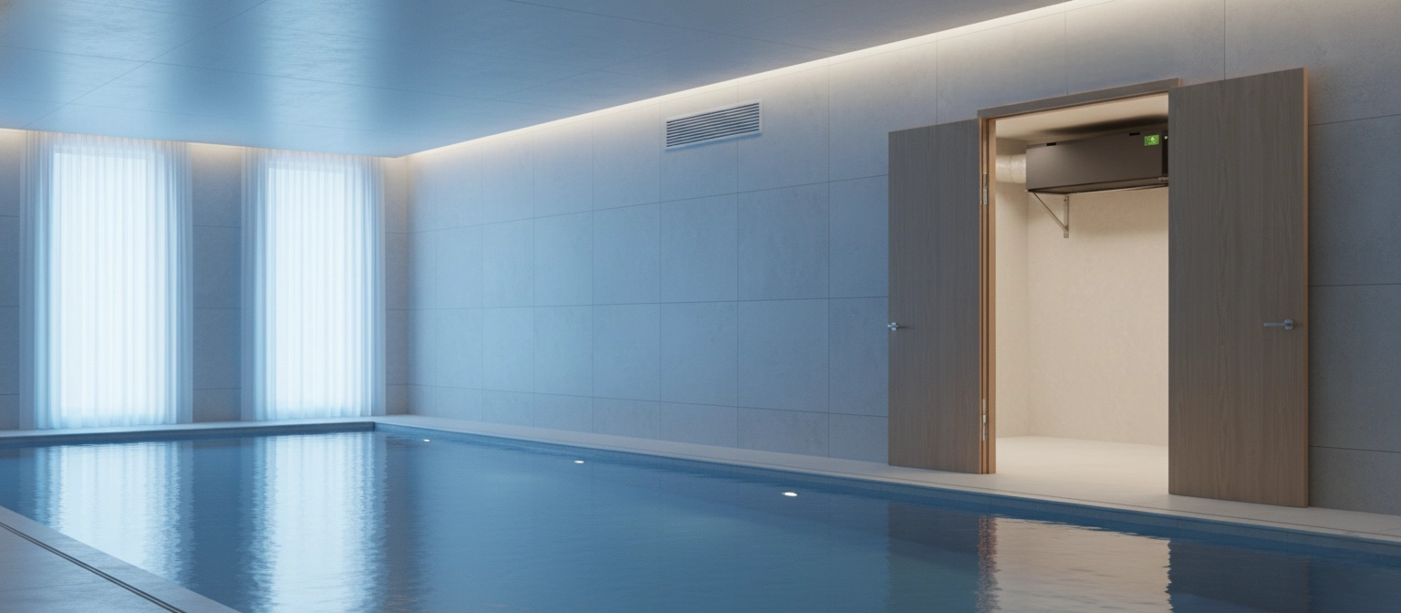 Kanālais gaisa žāvētājs baseiniem: tīra un sausa atmosfēra ar Mycond MSHAC