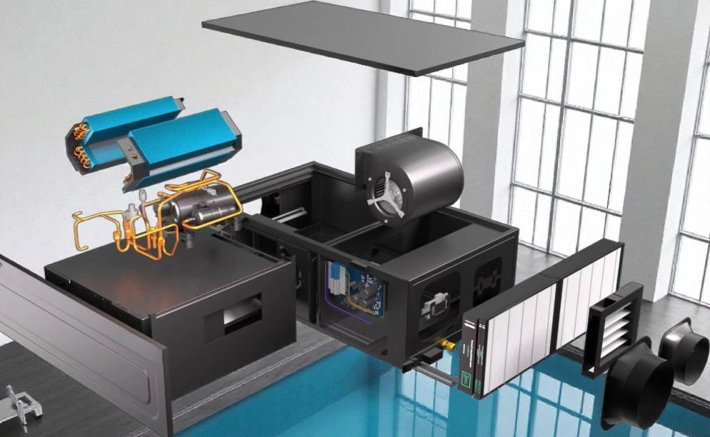 Kanālu sausinātājs baseiniem, gaisa sildīšana Mycond MSHAC