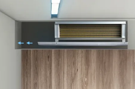 Priekšrocības, ko sniedz ventilatoru ar spirālēm uzstādīšana zem griestiem: Mycond MCFC piemērs